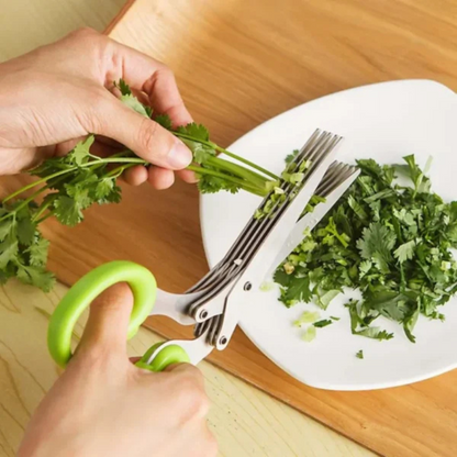 Ciseaux à Herbes de 5 Lames en Acier Inoxydable